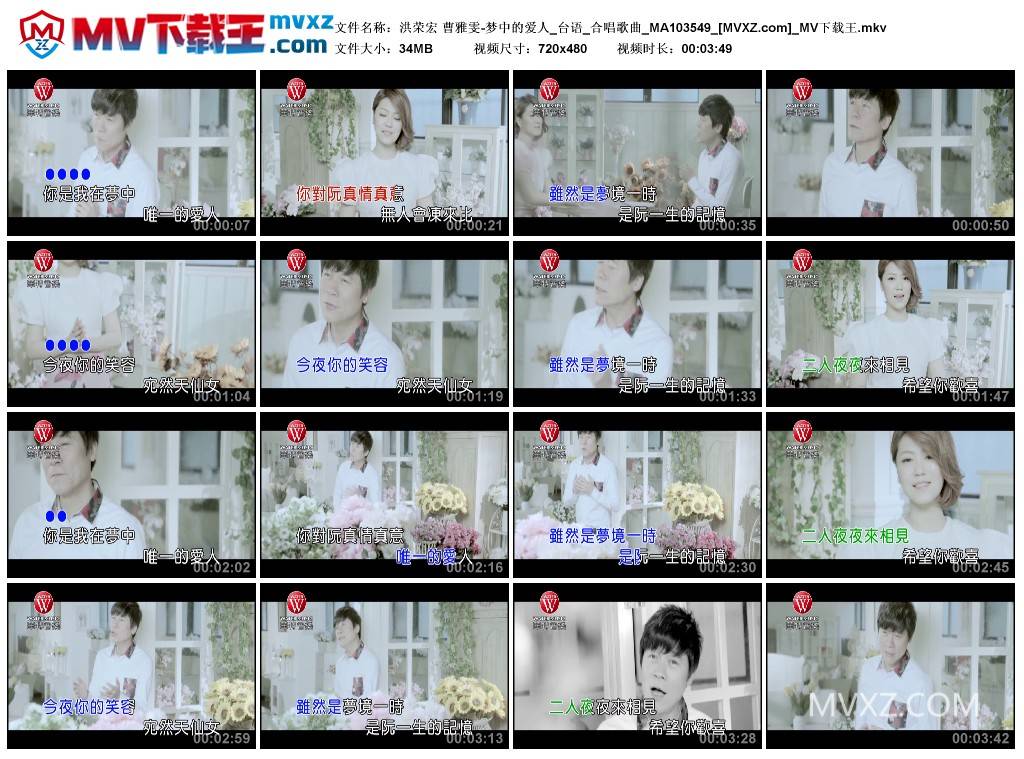 洪荣宏 曹雅雯-梦中的爱人_台语_合唱歌曲_MA103549